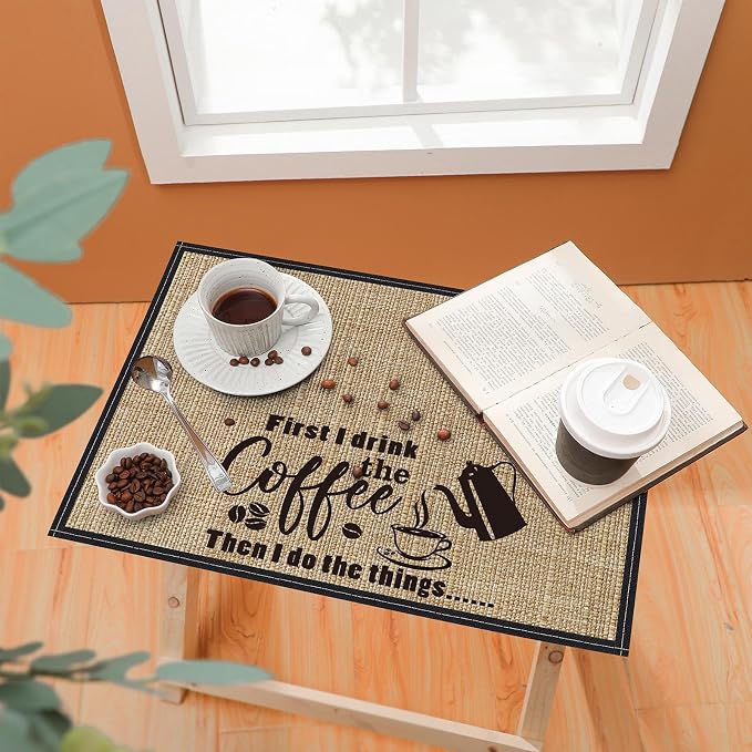 Cunhill 2 Pieces Coffee Bar Mat, Coffee Bar Accessories 20 x 14 Inch Coffee Bar - Image 6