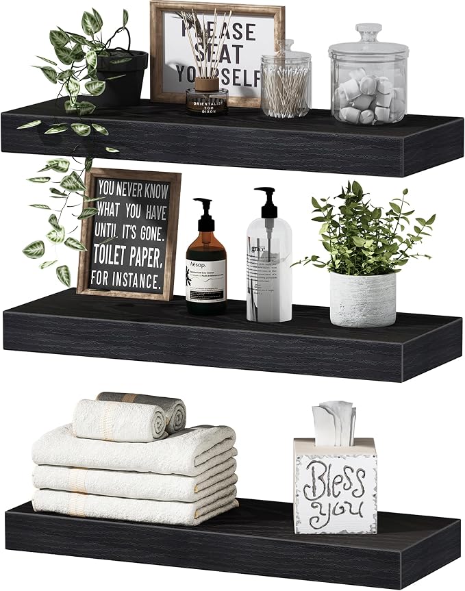 QEEIG Floating Shelves for Wall Bathroom Shelf Bedroom Kitchen Living Room by QEEIG