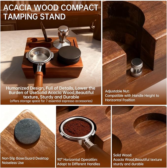 9 Pcs Espresso Accessories Kit, 58mm Espresso Tamper Tools, - Image 3