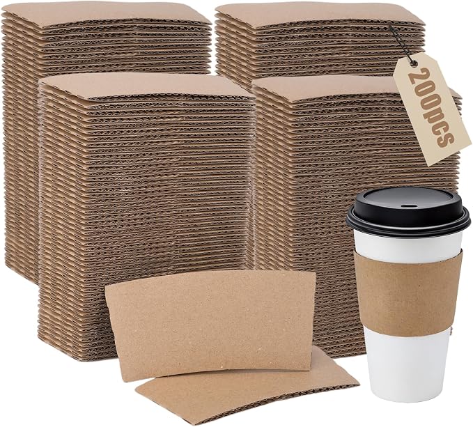 200 Pack Coffee Cup Sleeves, coffee sleeves, Coffee Sleeves Disposable by Unknown