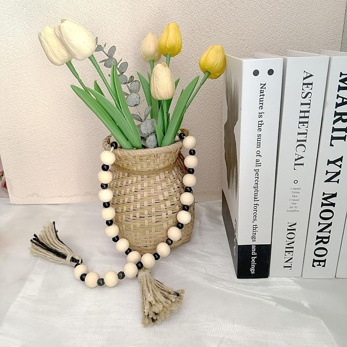 Farmhouse Wood Bead Garland - Image 4
