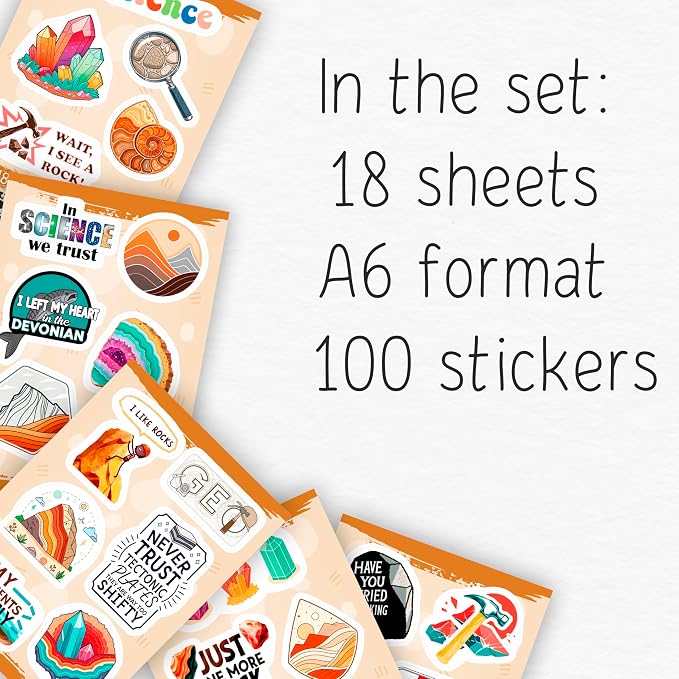 100Pcs Geology Stickers for Water Bottles, Geologist Stickers - Image 2