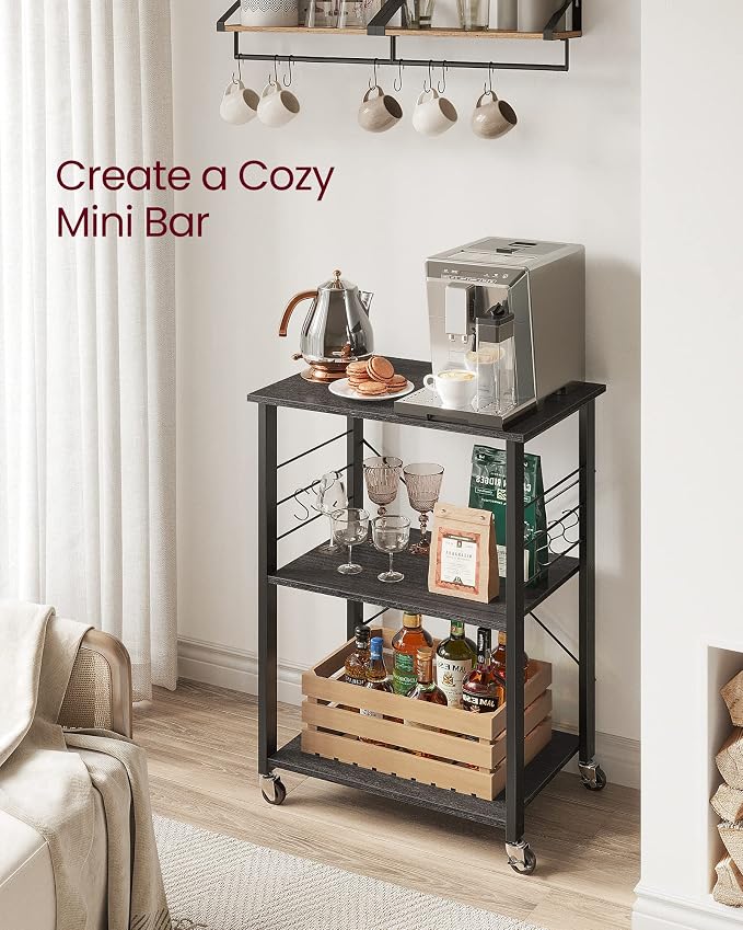 VASAGLE Kitchen Shelf on Wheels, 23.6 Inches Serving Cart - Image 5