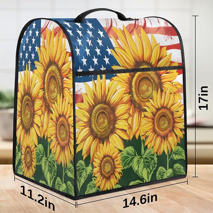Sunflower Art Kitchen Aid Mixer Cover Compatible Stand Mixer Dust Cover | Flag - Image 3