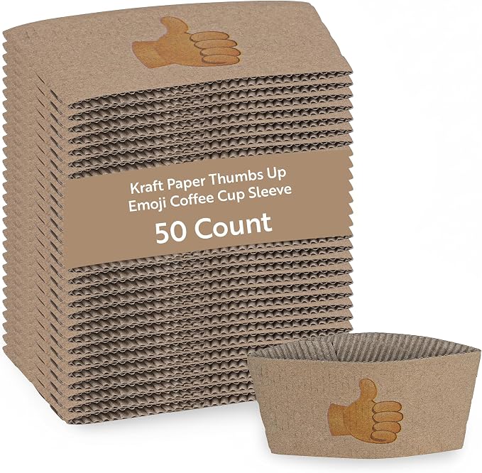 Restaurantware Coffee Cup Sleeves 50 Pack Fits 12, 20 oz Coffee Cups Disposable by Restaurantware
