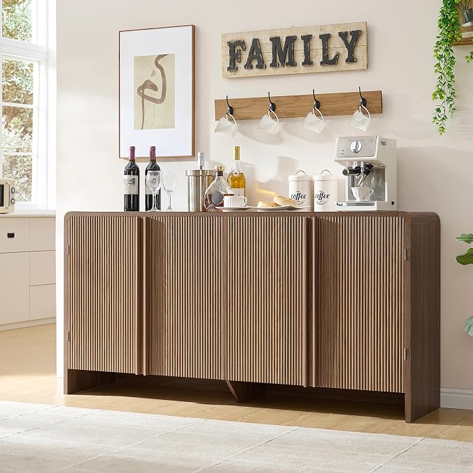 AMERLIFE 63" Fluted Sideboard Buffet Cabinet - Image 9
