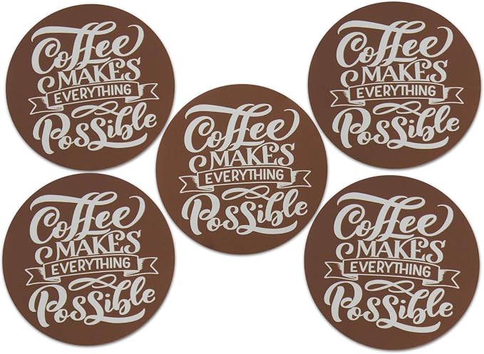 Novel Merk Coffee Word Art Vinyl Stickers by Unknown
