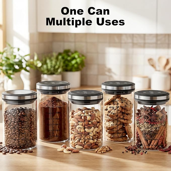 GVODE Vacuum Coffee Canister, 1.6-Liter Capacity | High Borosilicate Glass - Image 6