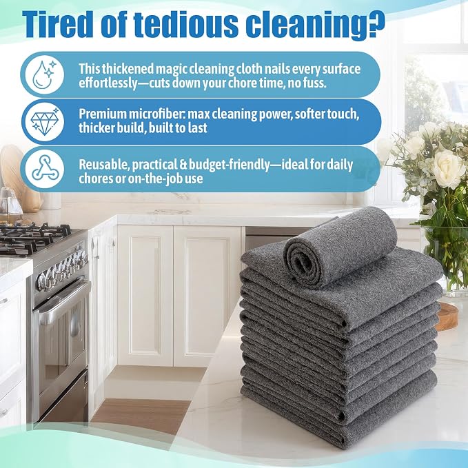Frienda Garden 12 Pcs Thickened Magic Cleaning Cloth 11.8"x15.8" Non Scratch - Image 5