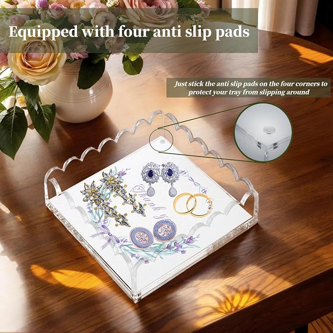 Scalloped Acrylic Tray with Magnetic Mat - Image 5