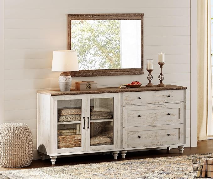 WAMPAT Farmhouse Sideboard Buffet Cabinets - Image 9