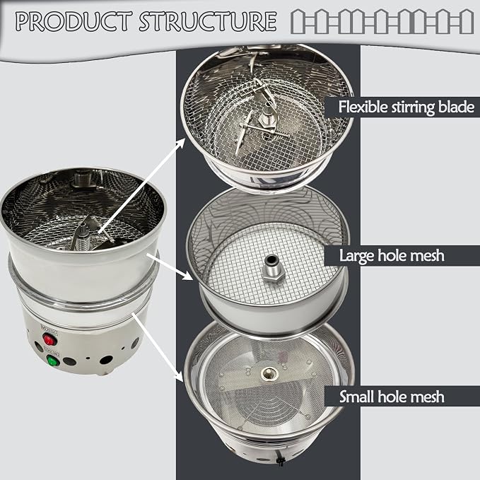 Self-Stirring Coffee Bean Cooler, 110v Electric Rapid Cooling Machine 1.76LB - Image 3