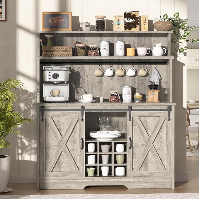 BestHaped Farmhouse Coffee Bar Cabinet - Image 3
