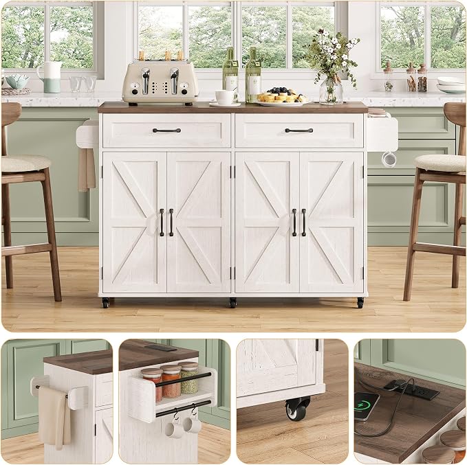 Mobile Kitchen Island, Kitchen Island Cart - Image 7