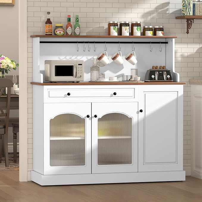 ARTPOWER Farmhosue Coffee Bar Cabinet - Image 4
