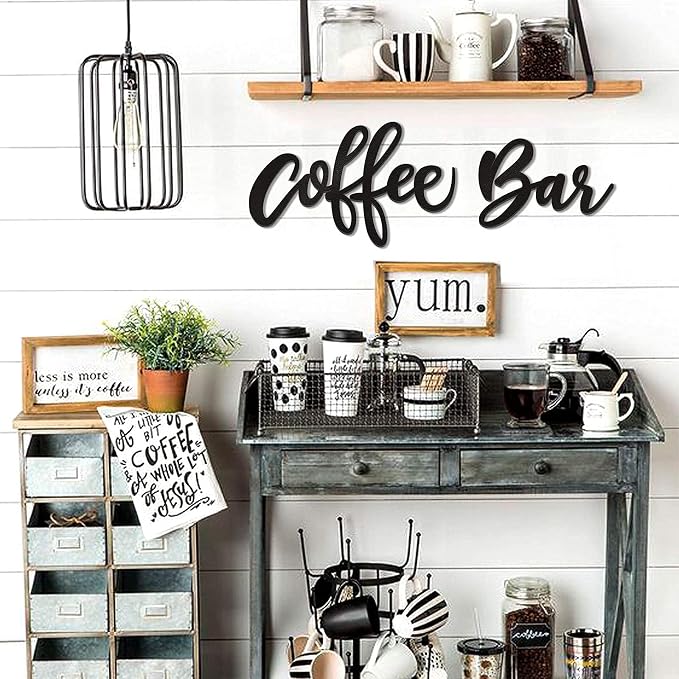 Huray Rayho Wooden Coffee Bar Wall Sign Kitchen Decor Station Letter Sign Art - Image 5