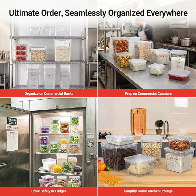 2 Pack 2 QT Commercial Airtight Food Storage Containers, Stackable Food Prep - Image 7