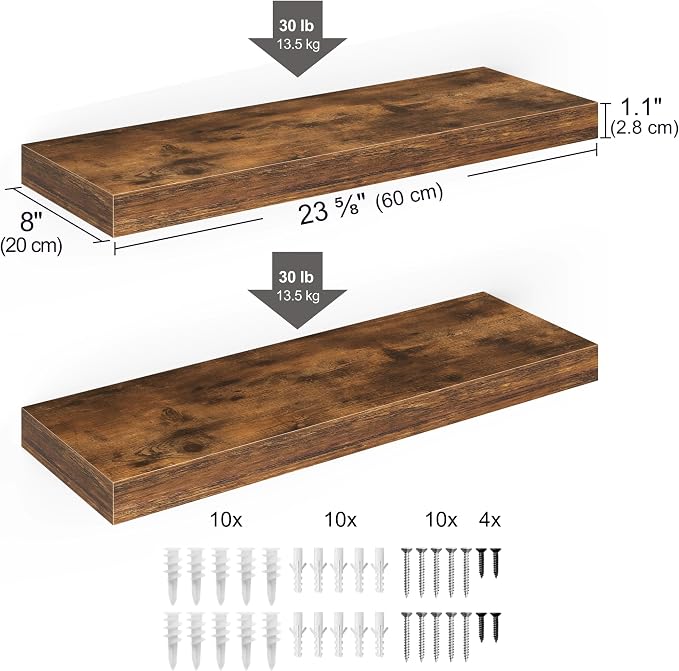 Ballucci Floating Shelf, Wood Wall Shelf - Image 3