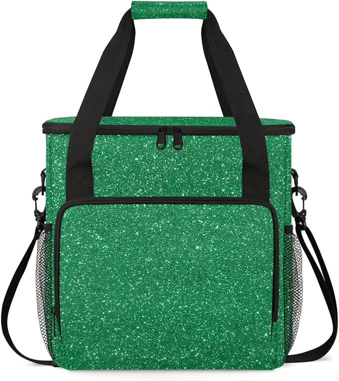 Green Glitter Star Coffee Maker Carring Bag, Large Insulated Storage Organizer by Home
