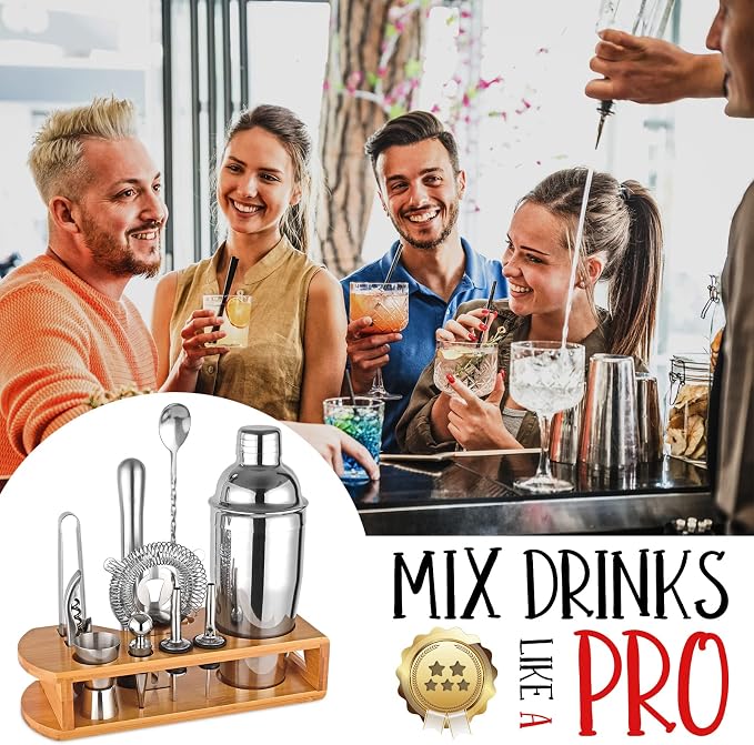 Cocktail Shaker Set Bartender Kit : 12-Piece Bar Tool Set - Image 5