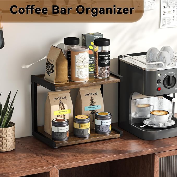 MARTY 2 Tier 12.6"x7.7" Counter Shelf Organizer Kitchen Spice Rack - Image 4