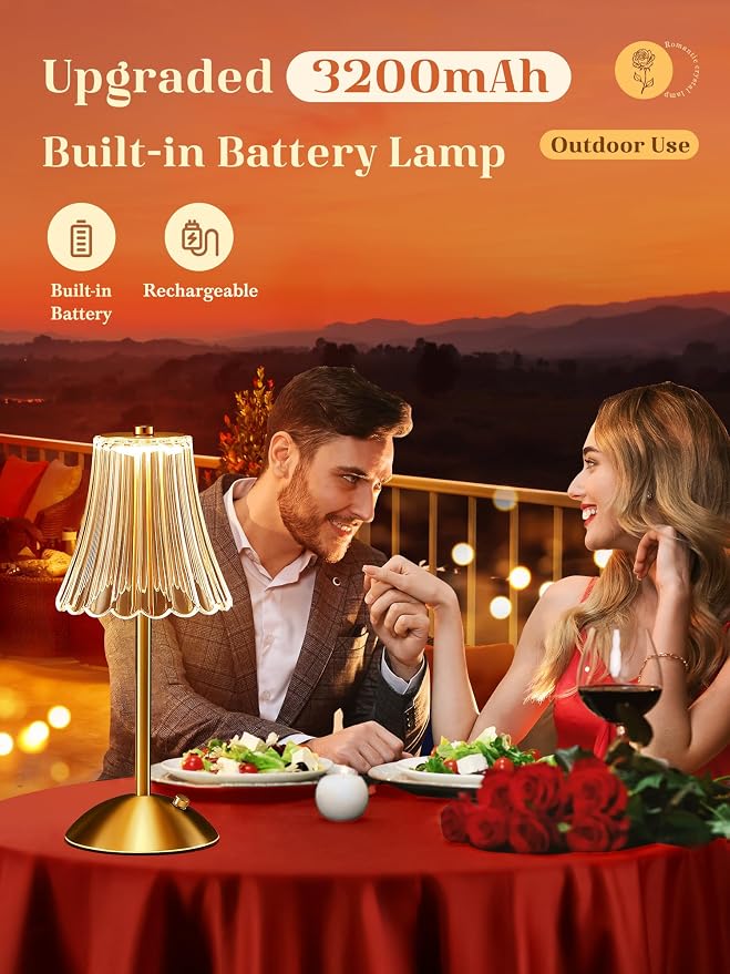 LED Table Lamp, 3200mAh Rechargeable Battery Operated, 30 Lighting Modes - Image 2