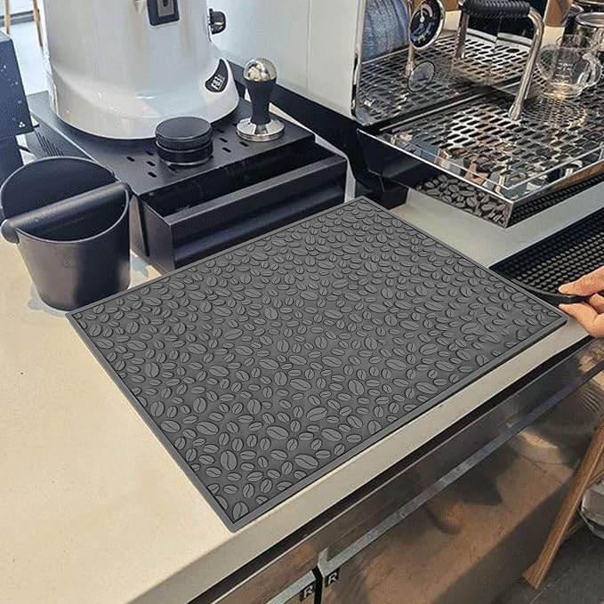Coffee Bar Mat Slip Water Absorbing | Coffee Bean Design PVC Drip Tray - Image 5