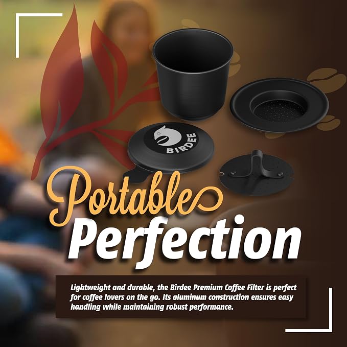 Birdee Phin Coffee Filter Set – Pack of 2, 6 oz Aluminum Black Vietnamese - Image 7