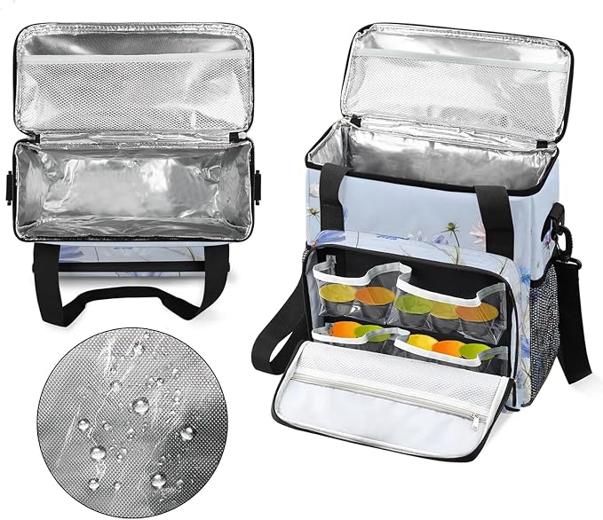 Daisy Floral Spring Coffee Maker Carring Bag, Large Insulated Storage Organizer - Image 3