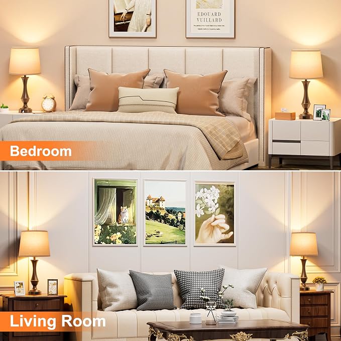 Seealle Touch Lamps for Nightstand, 3 Way Dimmable Table Lamp - Image 4