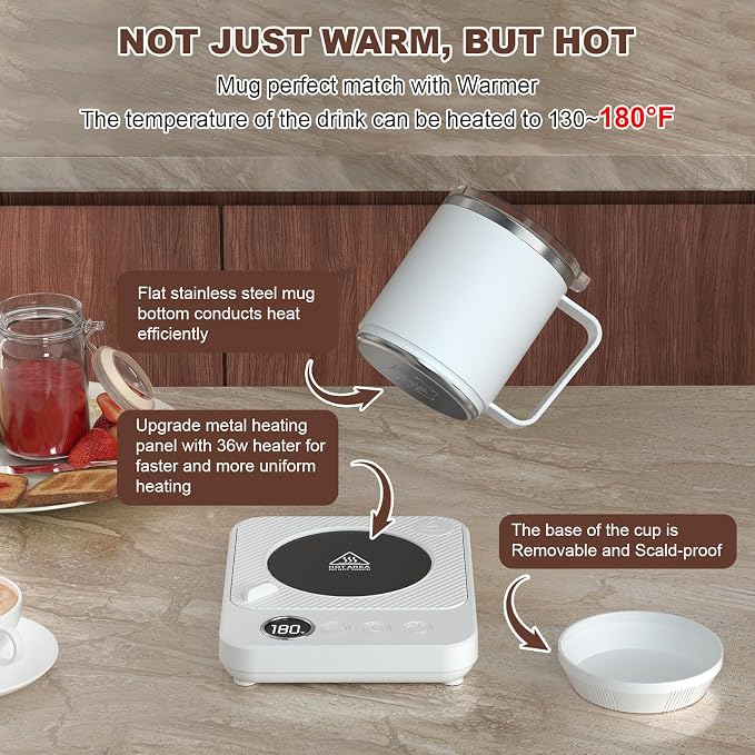 Felibeaco Coffee Mug Warmer & Mug Set - Image 2