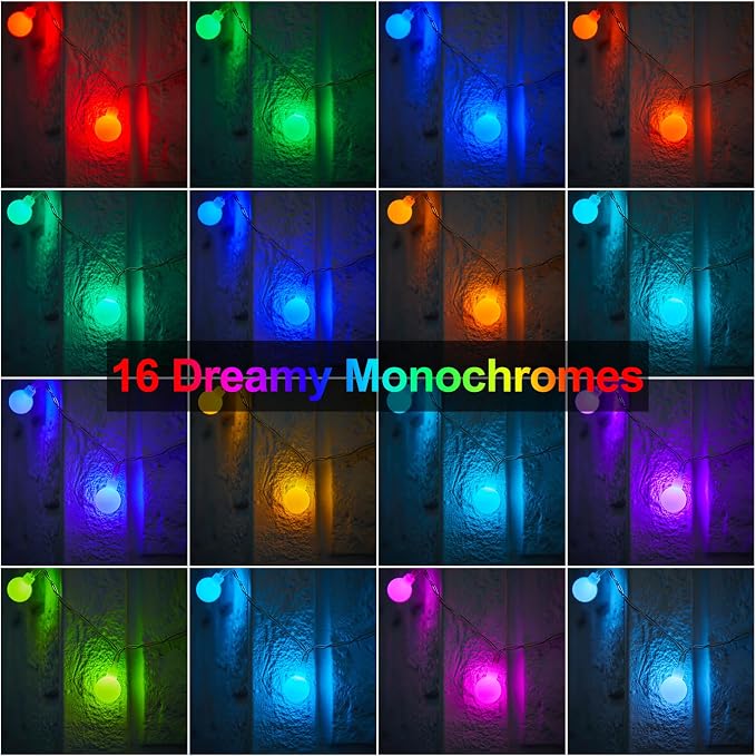 Minetom RGB Globe String Lights - 21FT 60LED Battery Operated - Image 4
