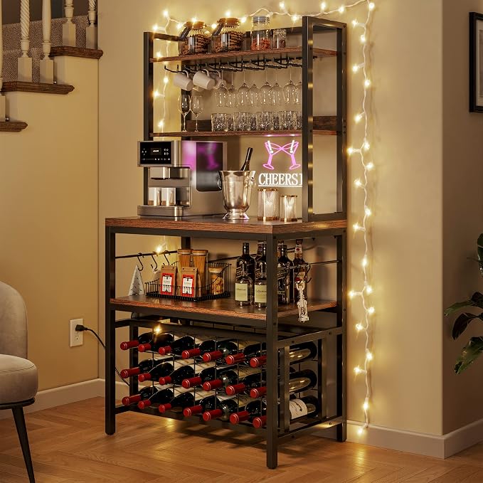 YITAHOME Kitchen Microwave Bakers Stand 31 Inches Wine Rack Free Standing Small - Image 6