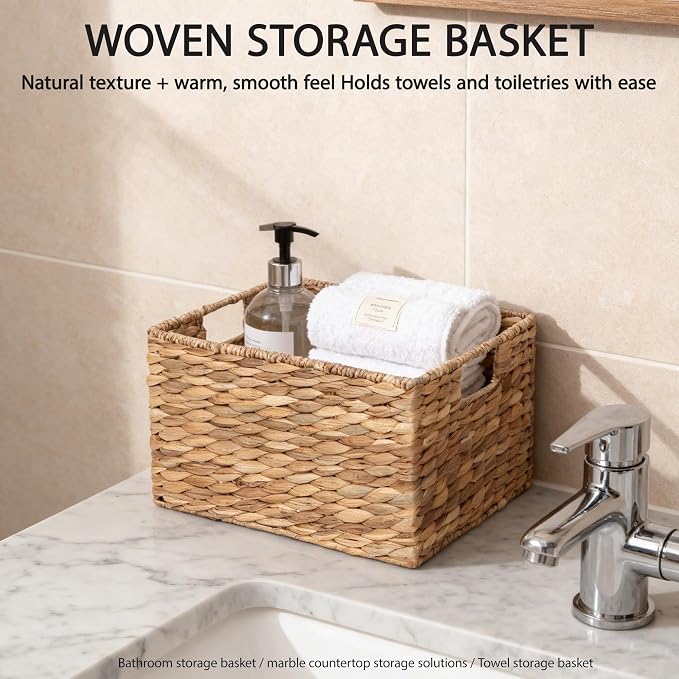 Large Rectangular Water Hyacinth Storage Basket - Image 2