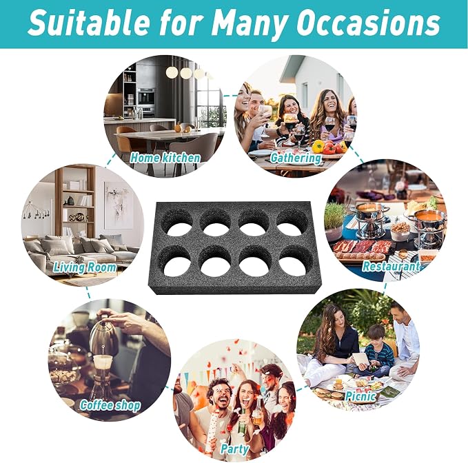 2Pcs Takeout Cup Holders Foam, 8 Cups Foam Takeout Coffee Drink Carrier Trays - Image 6