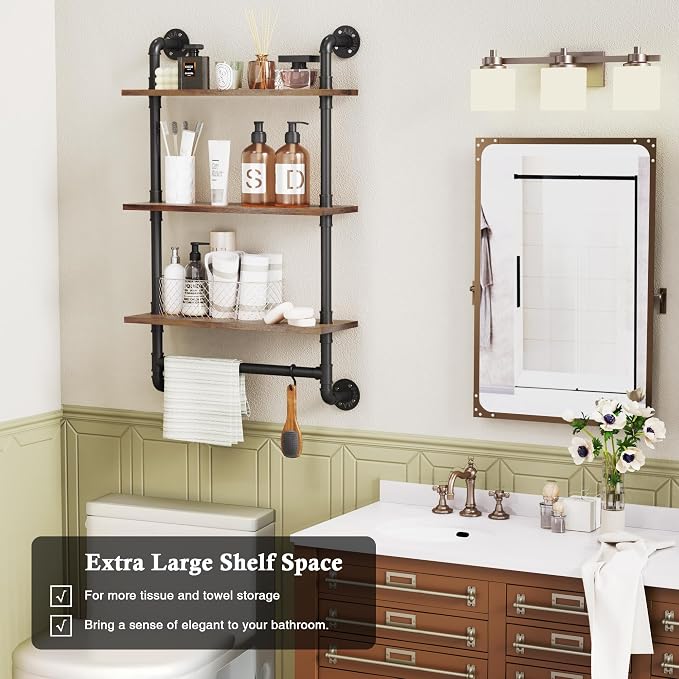 Merapi 24" Industrial Floating Shelves - Image 5