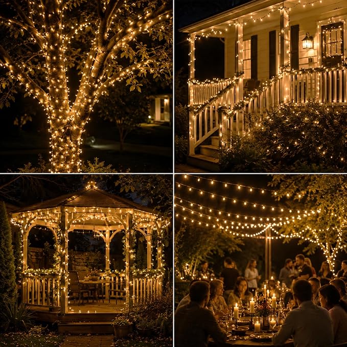 Afirst Brown String Lights, 21ft 100 Count Mini String Light on Brown Wire Cord - Image 5