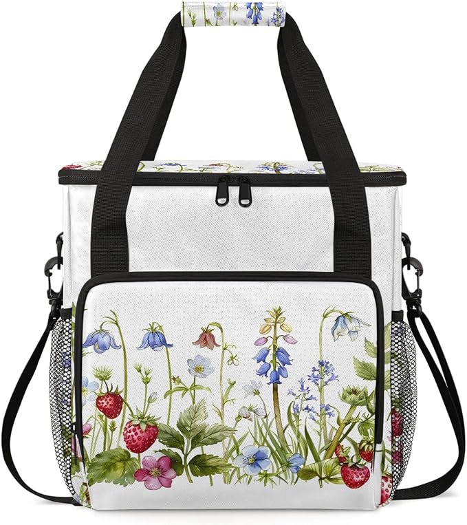 Strawberries And Wildflowers Coffee Maker Carring Bag, Large Insulated Storage by Home