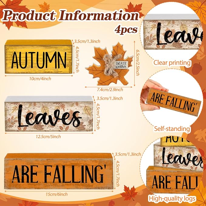 Lineshading 4 Pcs Fall Decoration - Image 5