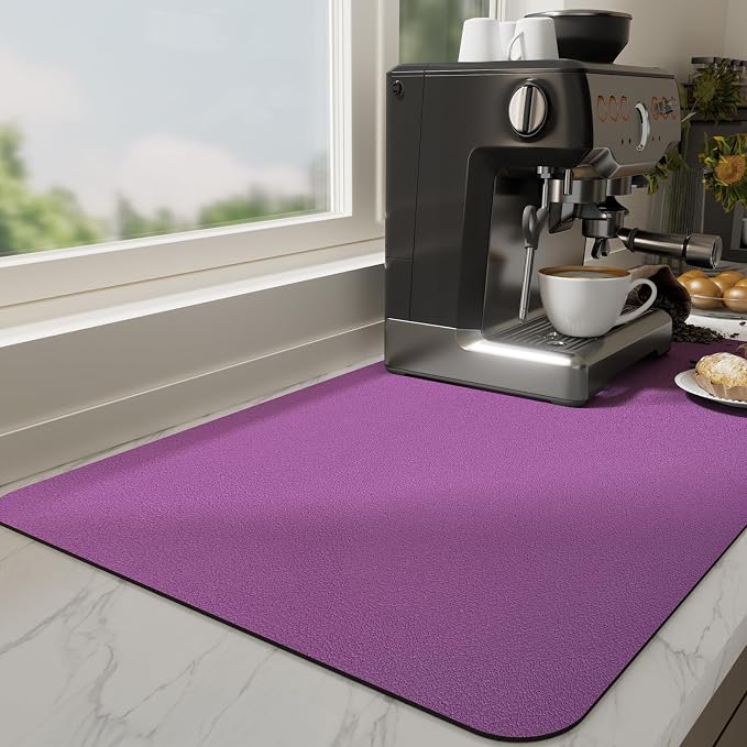 Ecotrim Absorbent Coffee Mat, Stain Hiding PU Leather Surface, Non-Slip Natural by Unknown