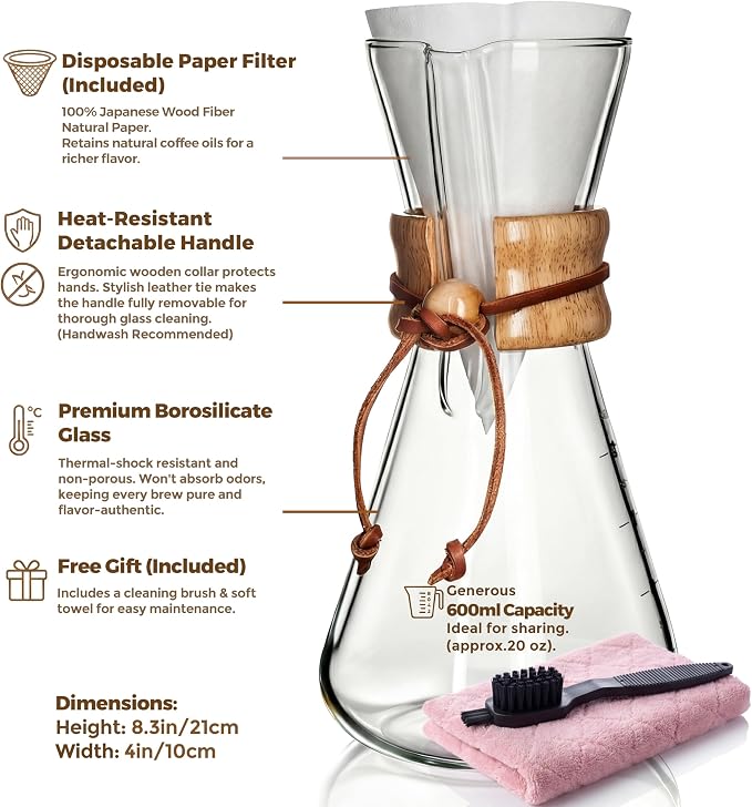 AGOGO Pour Over Coffee Maker Glass - Image 6