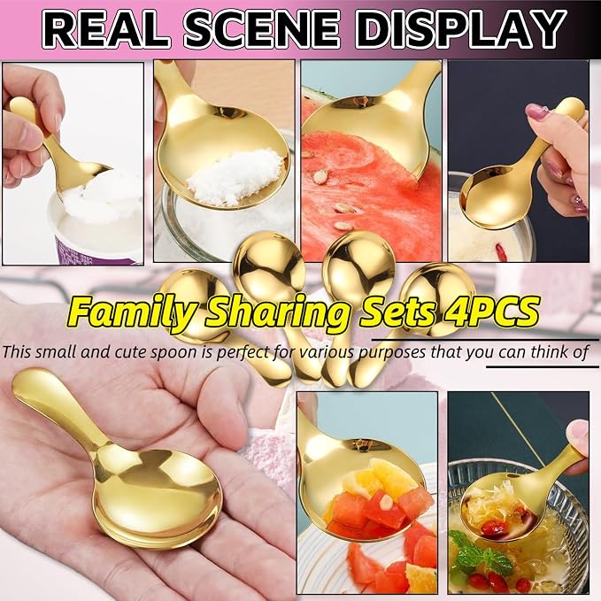 Mini Scoop Spoons 4PCS，Mini Scoops - Image 5