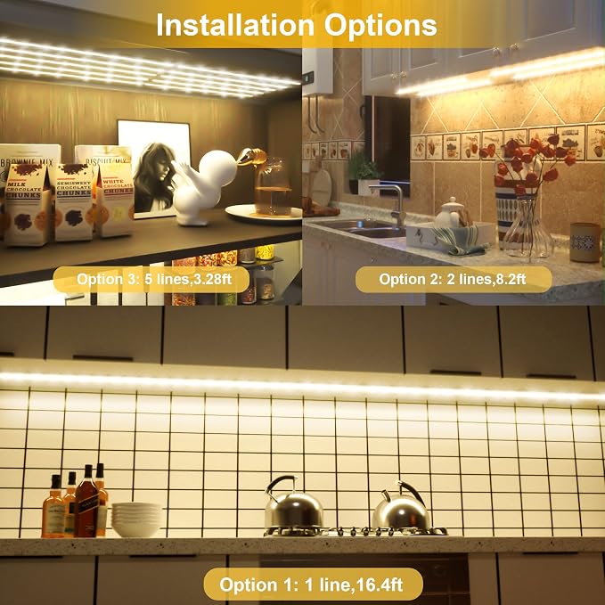 LAFULIT 10 PCS Under Cabinet Lights Kit, Stick on Lights, Flexible Led Strip - Image 2