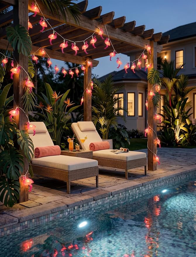 Flamingo String Lights, 12FT 20 LED Summer String Lights - Image 4