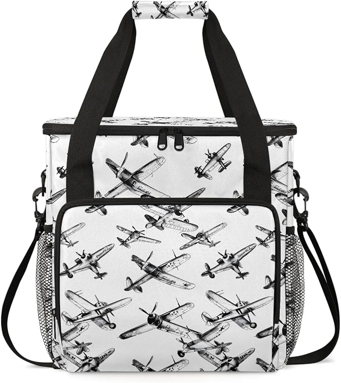 Airplane Pattern Coffee Maker Carring Bag, Large Insulated Storage Organizer by Home
