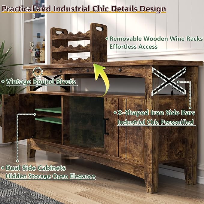 Armocity Farmhouse Bar Cabinet - Image 7