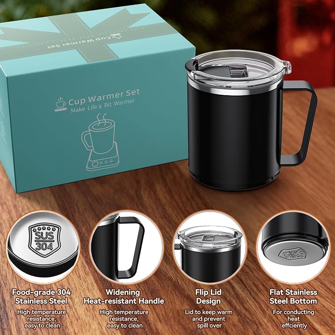 Coffee Mug Warmer & Mug Set for Desk, Electric Coffee Cup Warmer - Image 7