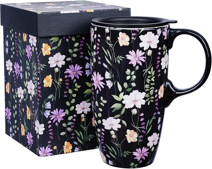 Topadorn Porcelain 17oz Ceramic Travel Mug by Topadorn