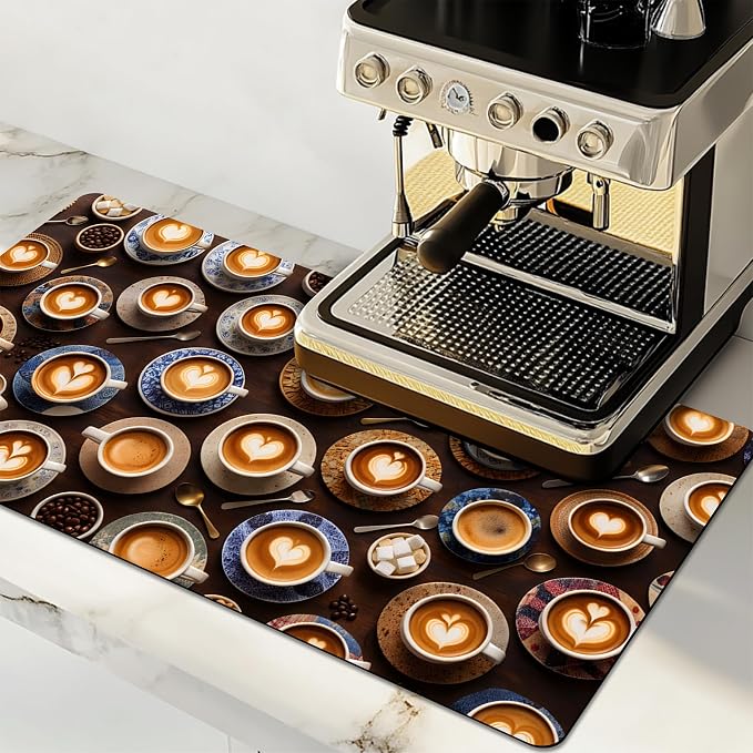 NYZE Coffee Mat Absorbent Non Slip Dish Drying Mat by GIVEYOUTHEBEST