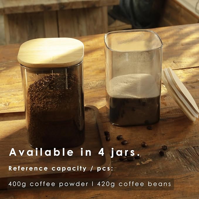 LIBWYS 4-Pack Anti-UV Square Glass Storage Jars - Image 5